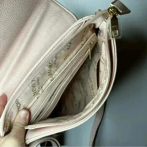 Marc New York Crossbody Handbag Purse Pebbled Leather Blush Pink NWT Chic Classy - Picture 11 of 11